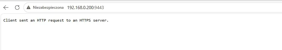 Browser showing Client sent an HTTP request to an HTTPS server